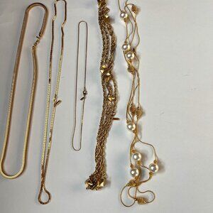 costume  jewelry4 vintage Monet chains 1 pair vintage Monet earrings